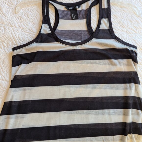 Navy and White Oversize Tank Top - Picture 2 of 7
